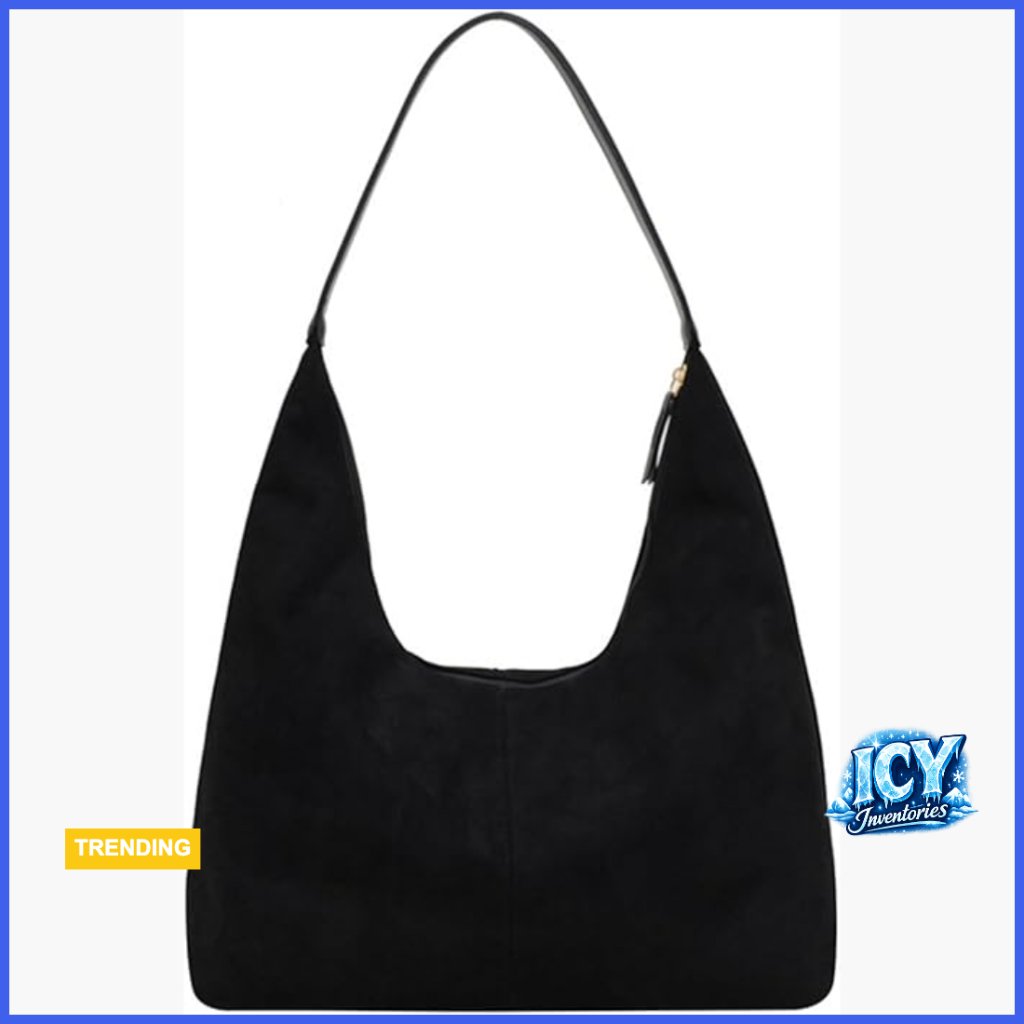 Faux Suede Crescent Shoulder Bag Tote For Women Work Travel